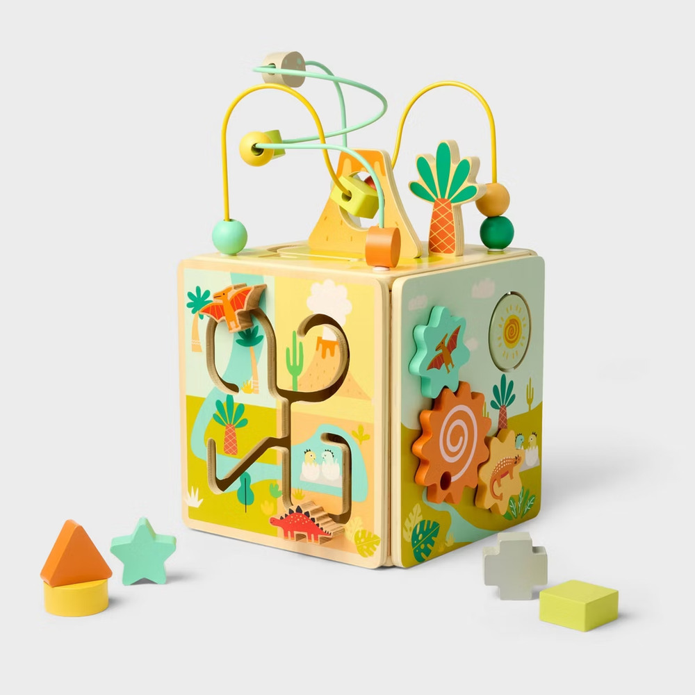 Activity Cube Gigglescape Toddler Play Center, Wooden & Metal, Fine Motor Skills